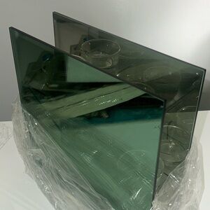 Green Tint 3 Tier Glass Tea Light Holder